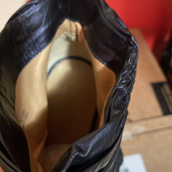 Lamb Navy Blue Suede Ankle Boots-7 1/2 M-“Puffy”-1” Platform w/5” heel - Picture 6 of 8